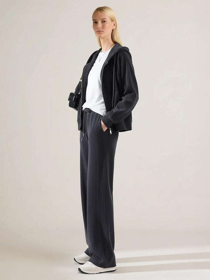 Chenille Zip-up Loungewear Set dark gray image 4 