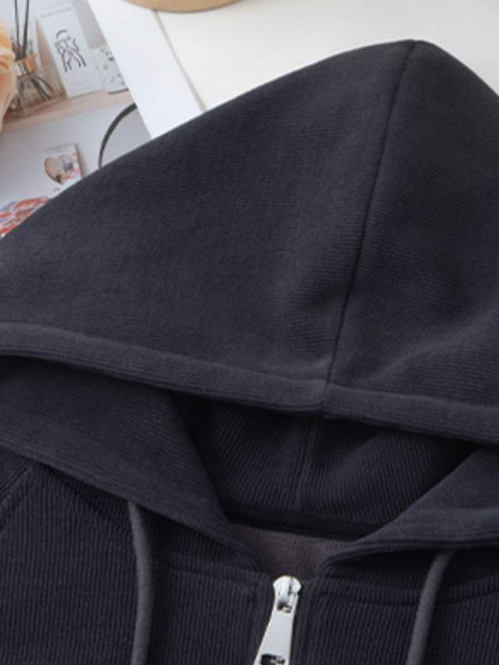 Chenille Zip-up Loungewear Set dark gray image 5 
