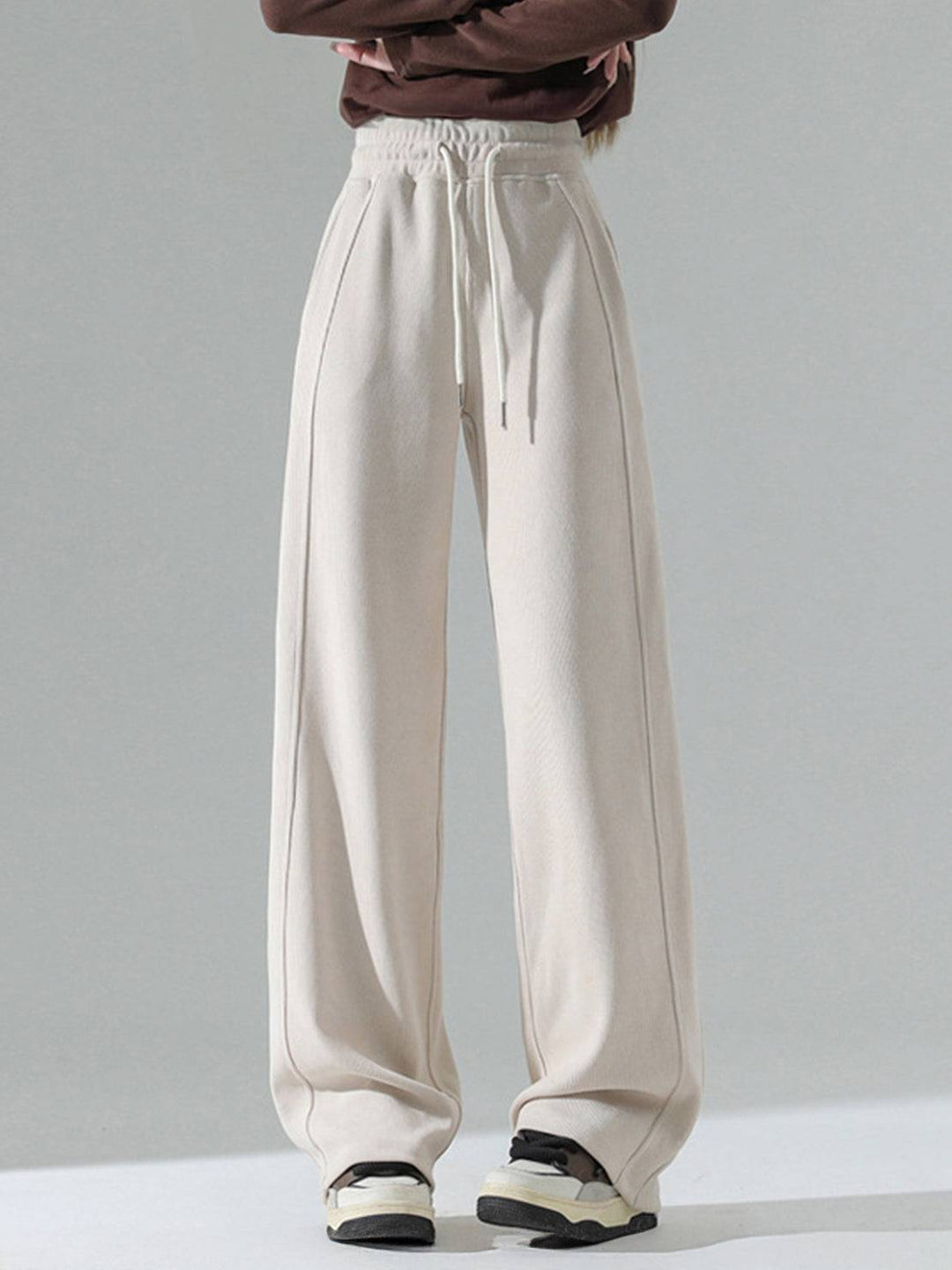 Chenille Zip-up Loungewear Set off white image 3 