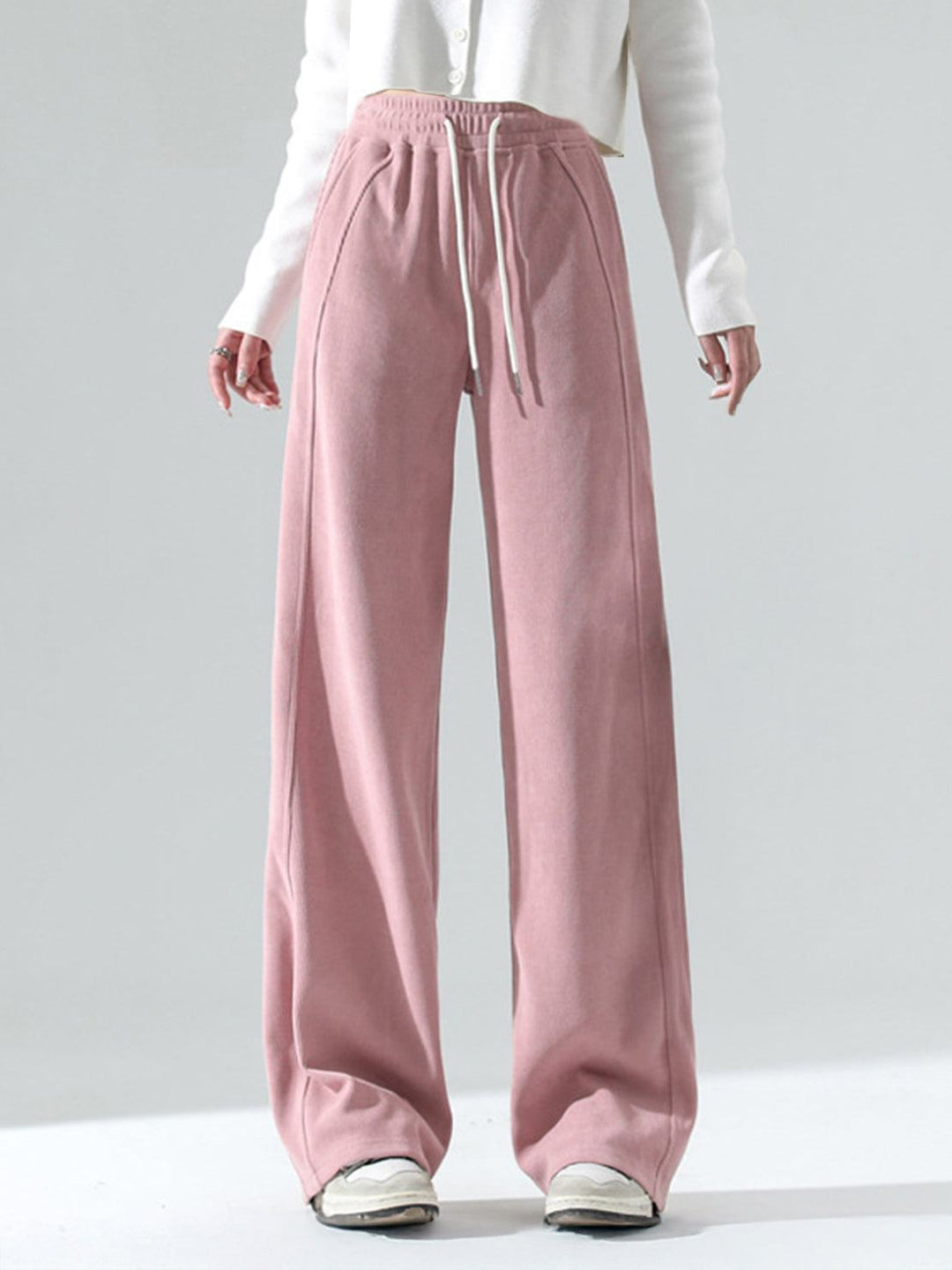 Chenille Zip-up Loungewear Set light pink image 3 