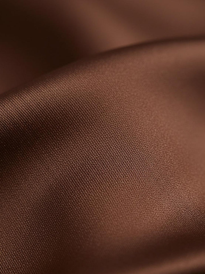 Silk-Finish Button Front Shirt chocolate brown image 6 