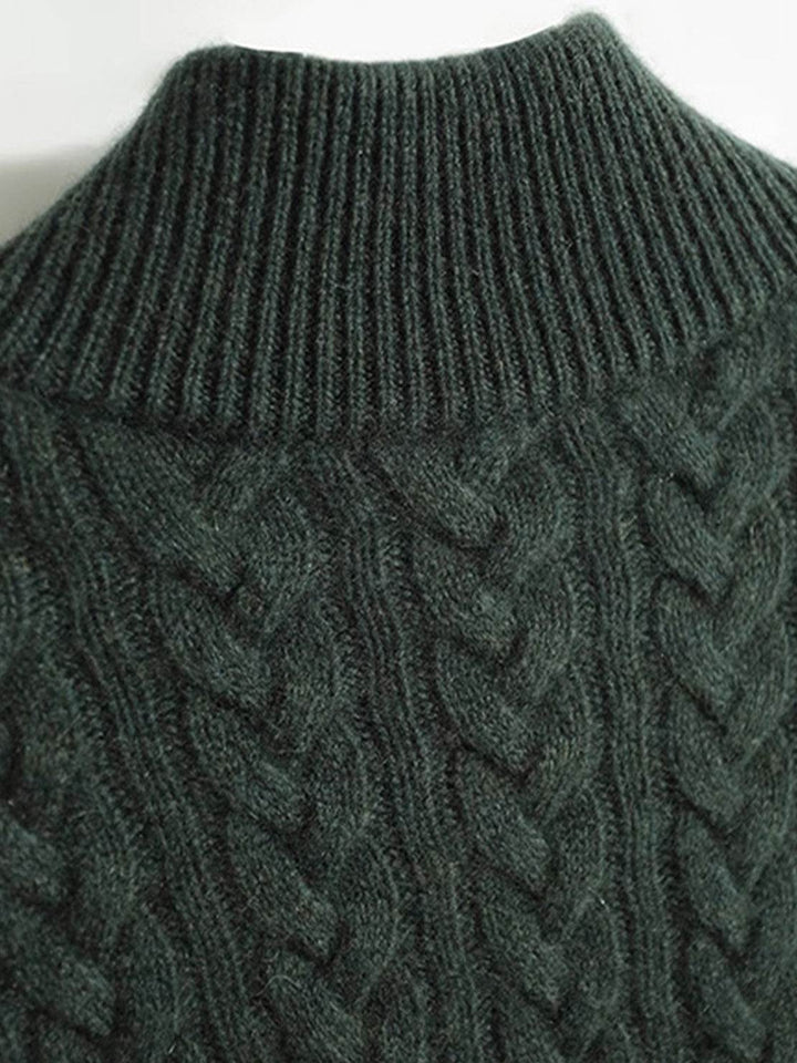 100% Wool Cable-Knit Sweater forest green image 5 