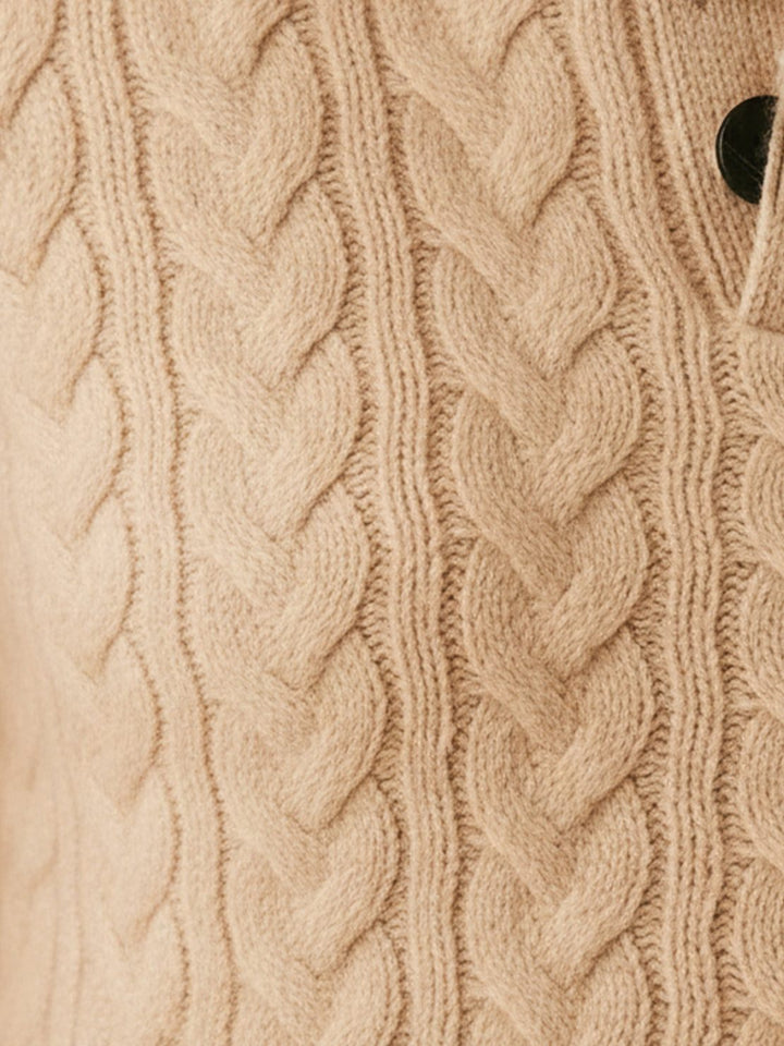 100% Wool Cable-Knit Sweater khaki image 6 