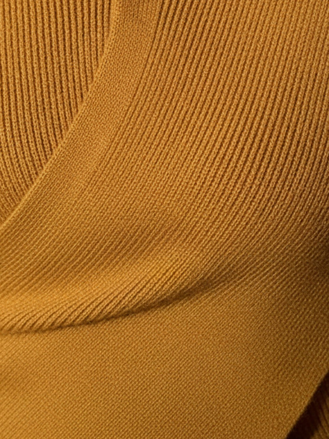 Asymmetric Wrap Ribbed Knit Top mustard yellow image 6 