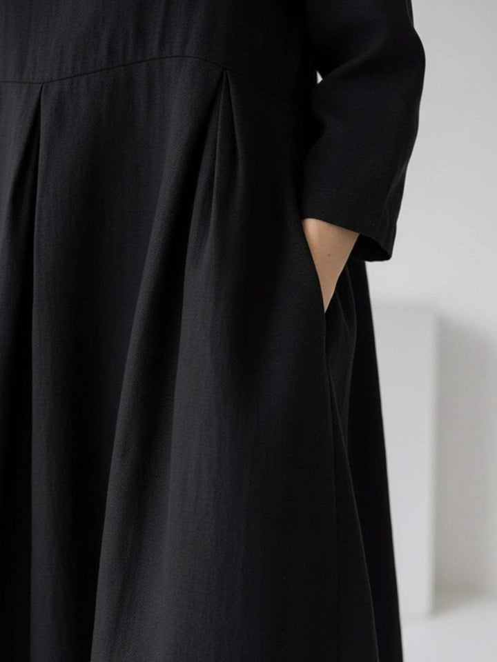 100% Cotton-Linen Empire Waist Dress