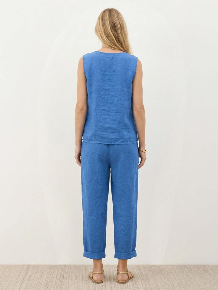 Textured Finish Sleeveless Two-Piece Set blue image 4 
