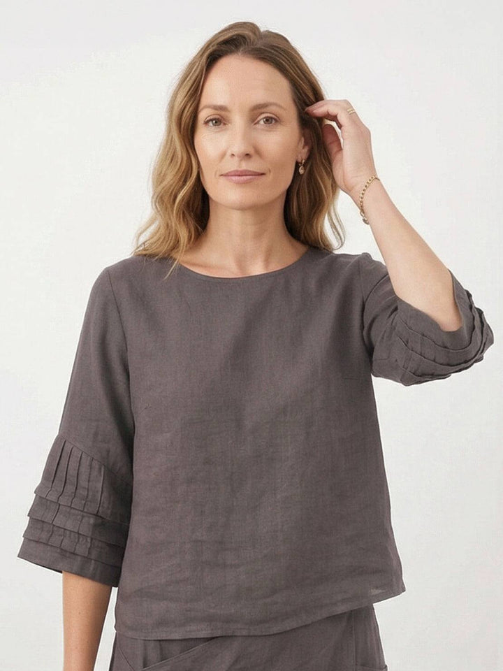 Wrap Skirt Two-Piece Set taupe image 3 