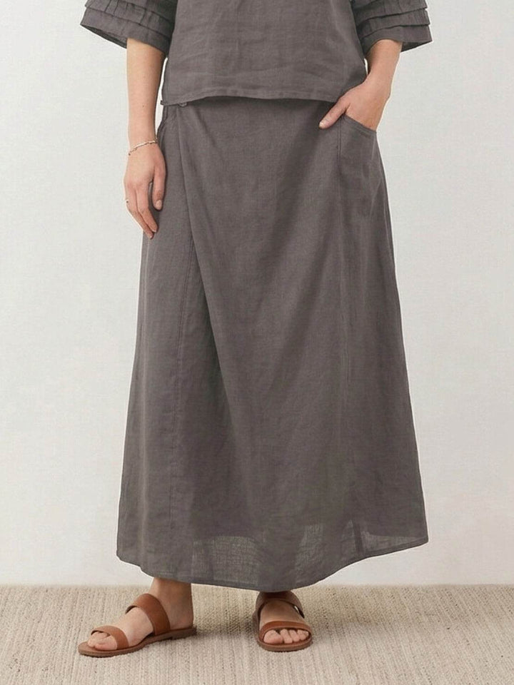 Wrap Skirt Two-Piece Set taupe image 4 