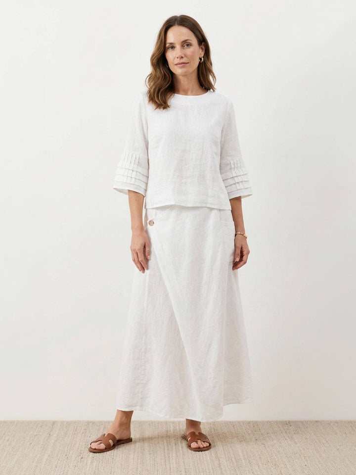 Wrap Skirt Two-Piece Set white image 1 