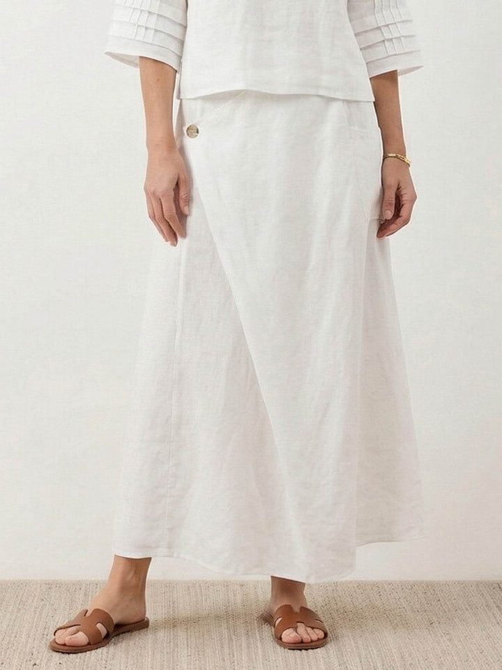 Wrap Skirt Two-Piece Set white image 4 
