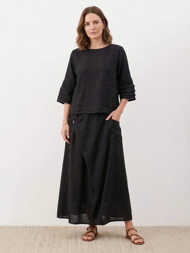 Wrap Skirt Two-Piece Set black image 1 