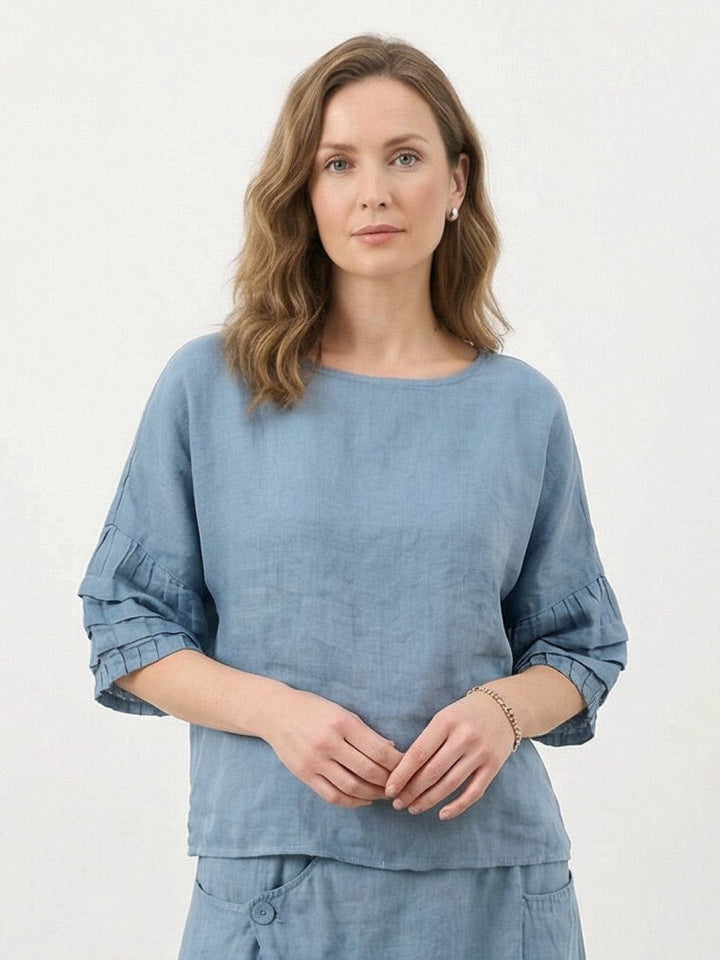 Wrap Skirt Two-Piece Set powder blue image 3 