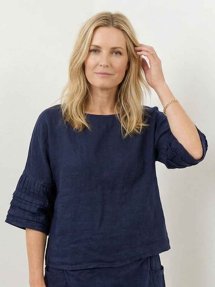 Wrap Skirt Two-Piece Set navy blue image 3 