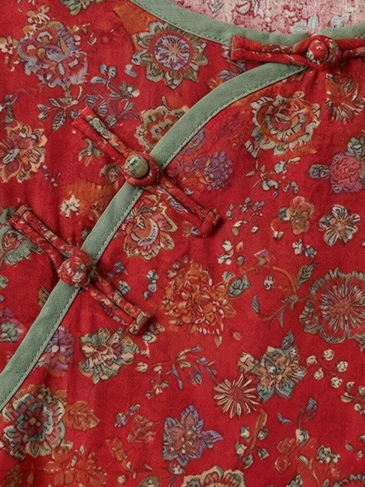 100% Cotton Chinese Pankou Loungewear scarlet flora image 5 
