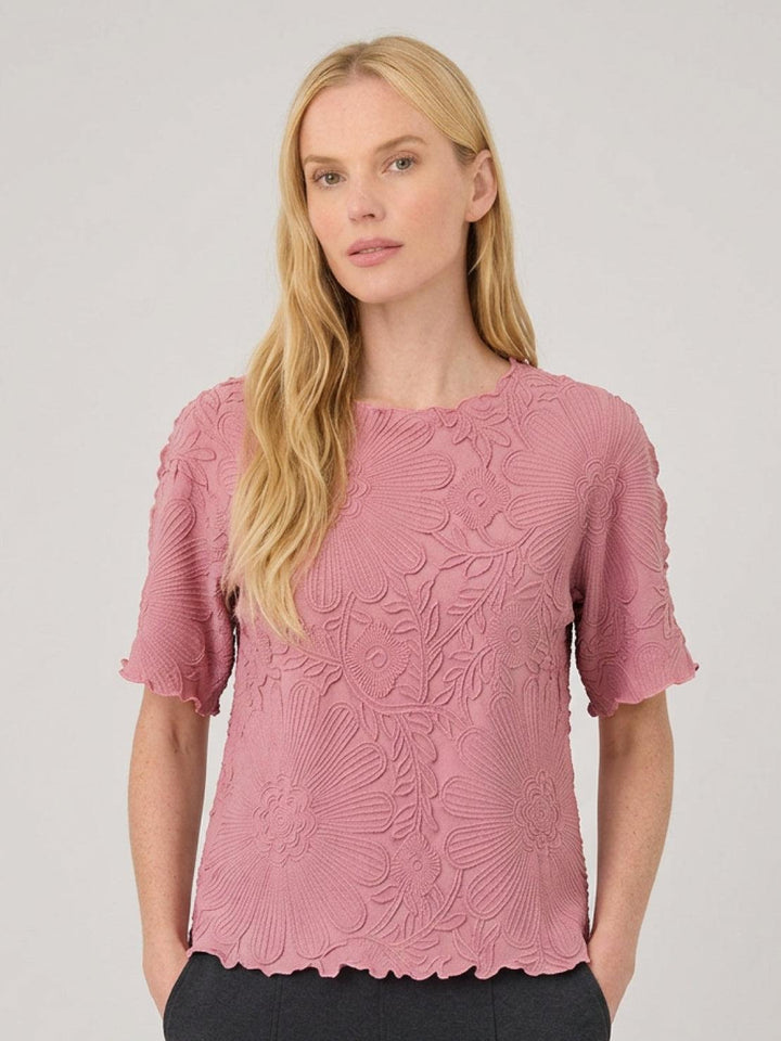 Floral Jacquard Pleated Top light pink image 1 