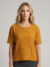 Floral Jacquard Pleated Top