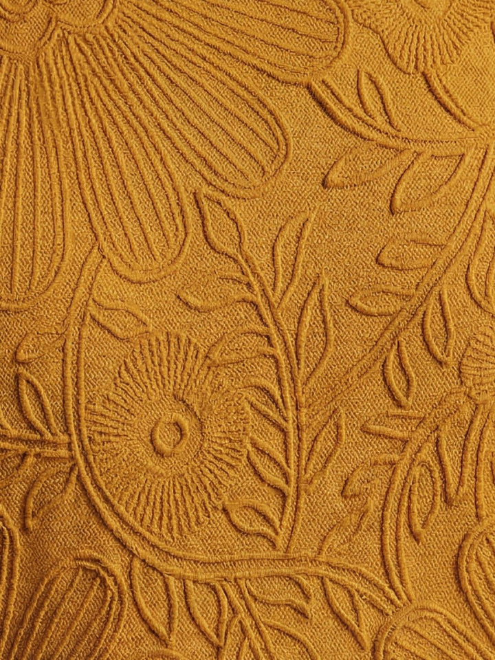 Floral Jacquard Pleated Top mustard image 6 