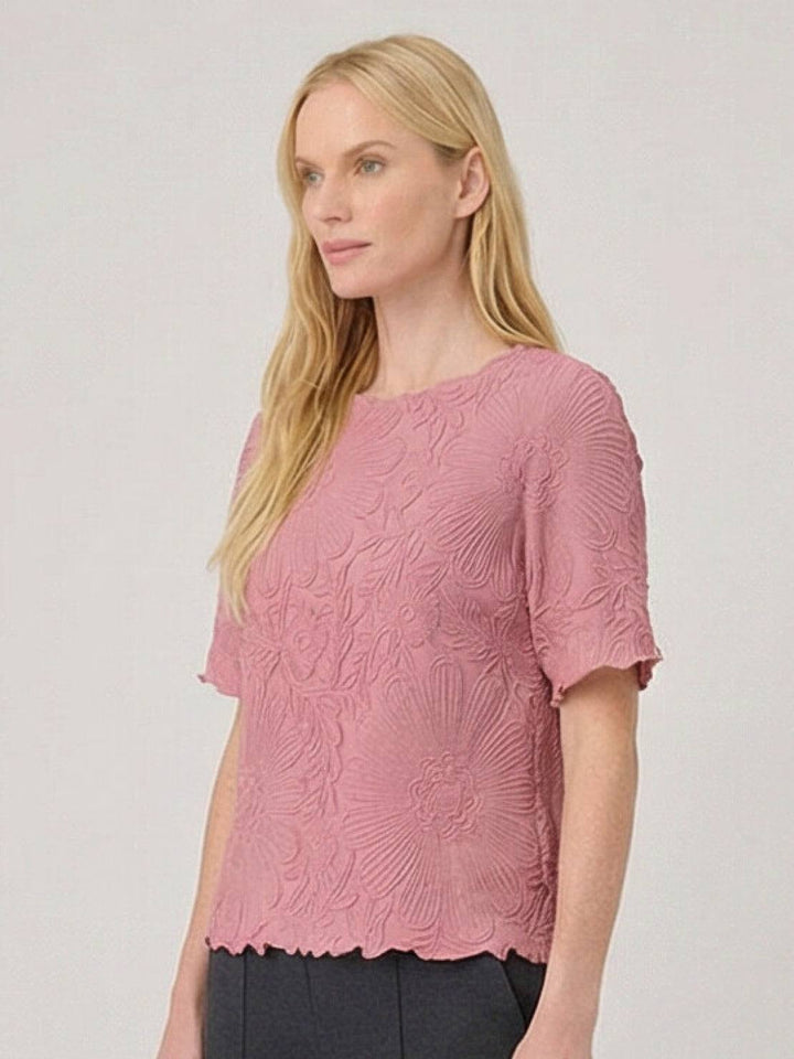 Floral Jacquard Pleated Top light pink image 3 