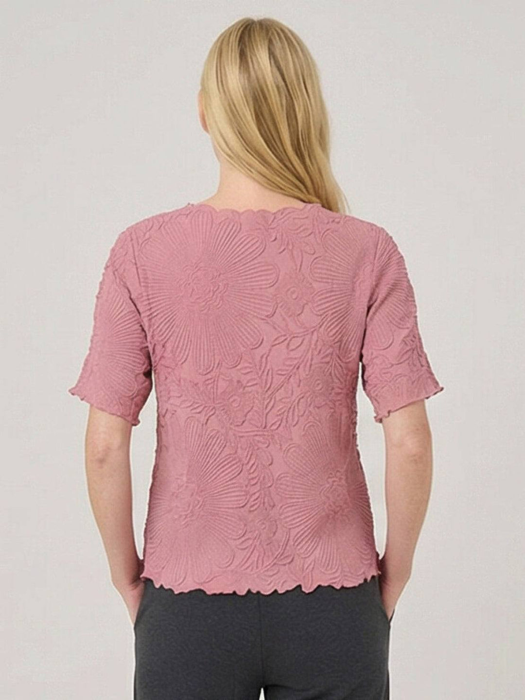 Floral Jacquard Pleated Top light pink image 4 