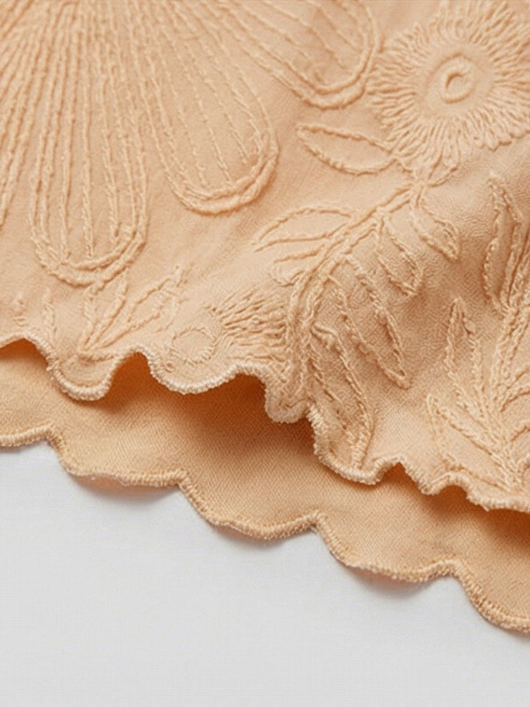 Floral Jacquard Pleated Top khaki image 5 