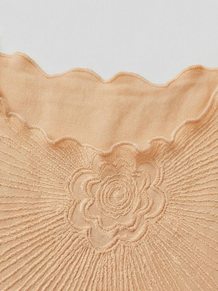 Floral Jacquard Pleated Top khaki image 6 