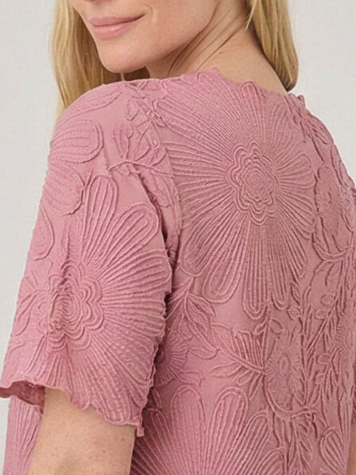 Floral Jacquard Pleated Top light pink image 5 