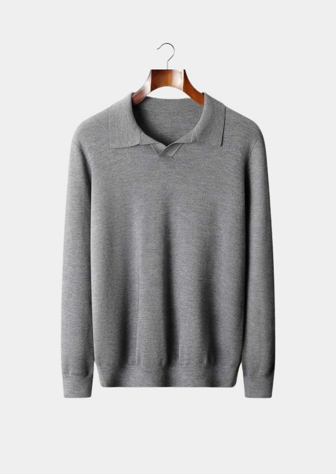 Cashmere Buttonless Sweater Polo gray image 1 #color_gray