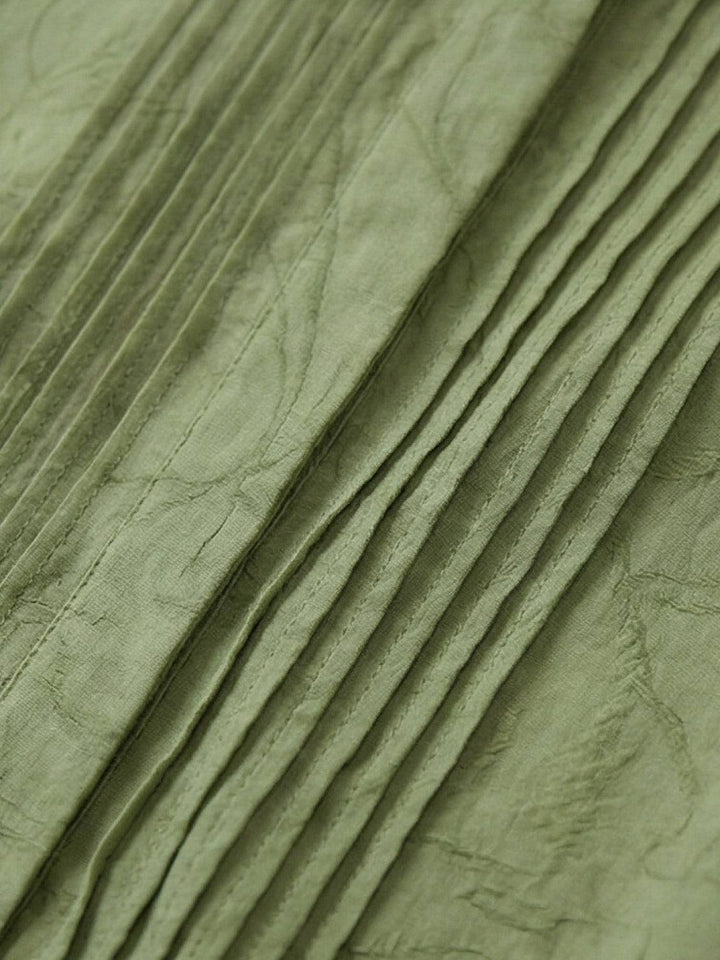 100% Linen Oversized Jacquard Shirt sage green image 6 