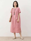 100% Linen Pocket Midi Dress