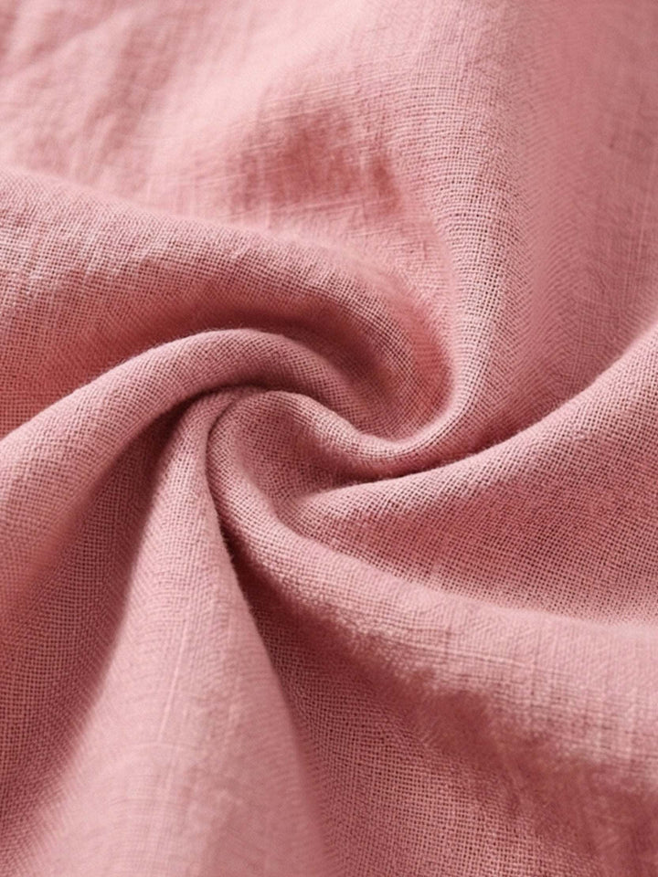100% Linen Pocket Midi Dress light pink image 6 