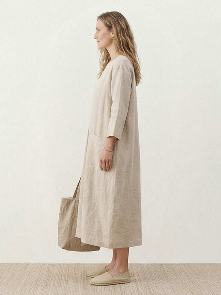 100% Cotton Pocket Maxi Dress