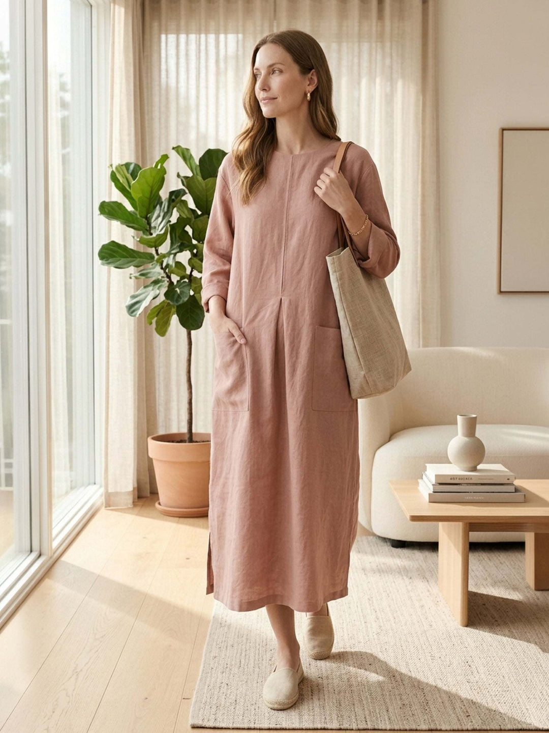 100% Cotton Pocket Maxi Dress
