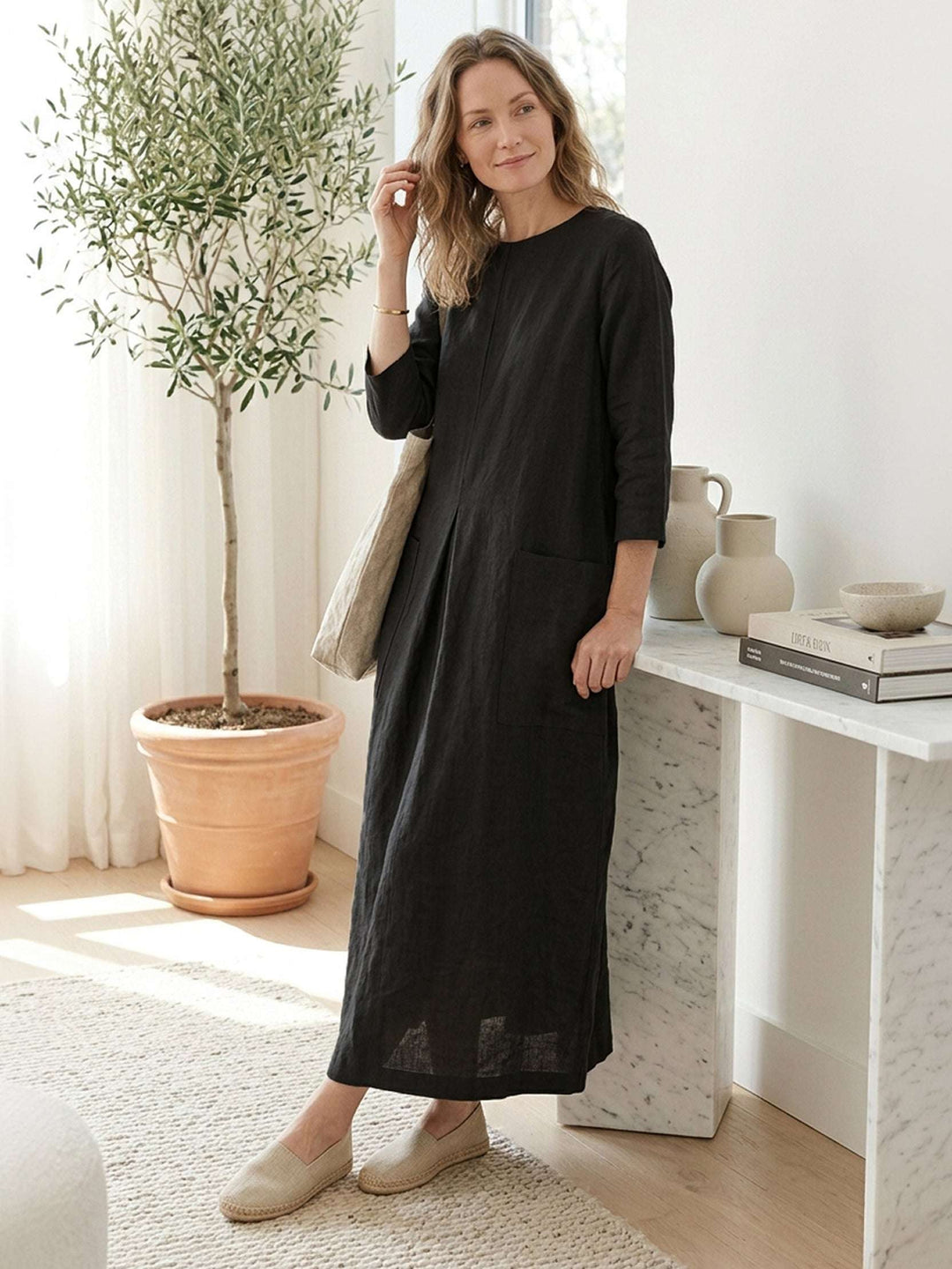 100% Cotton Pocket Maxi Dress