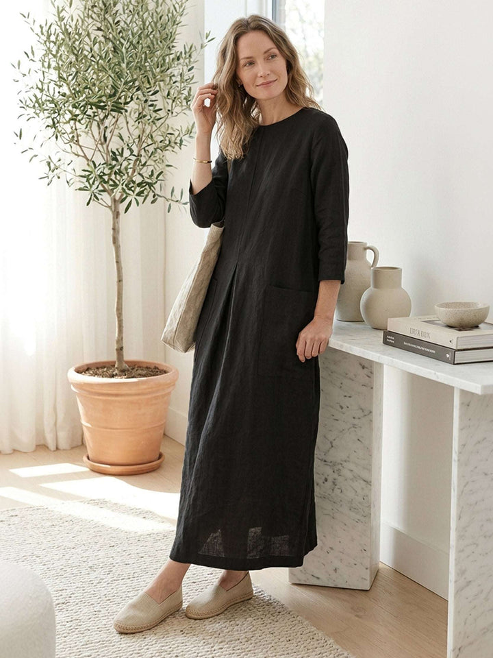 100% Cotton Pocket Maxi Dress