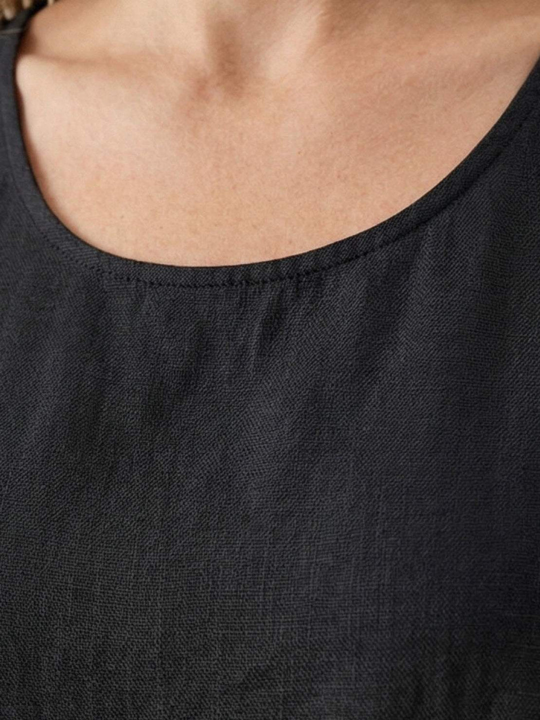 100% Cotton Linen Sleeveless Maxi Dress blackberry black image 6 