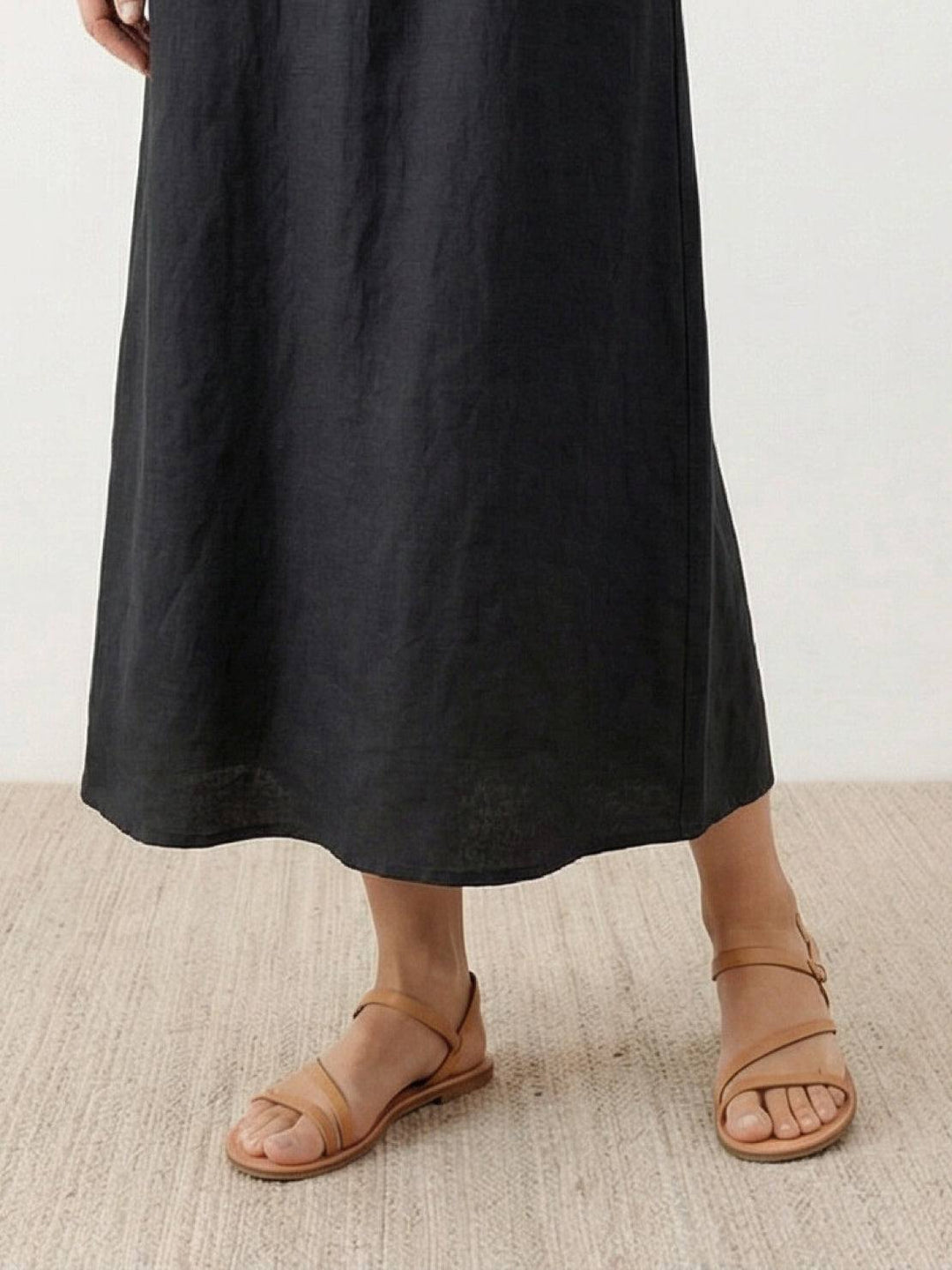 100% Cotton Linen Sleeveless Maxi Dress blackberry black image 5 