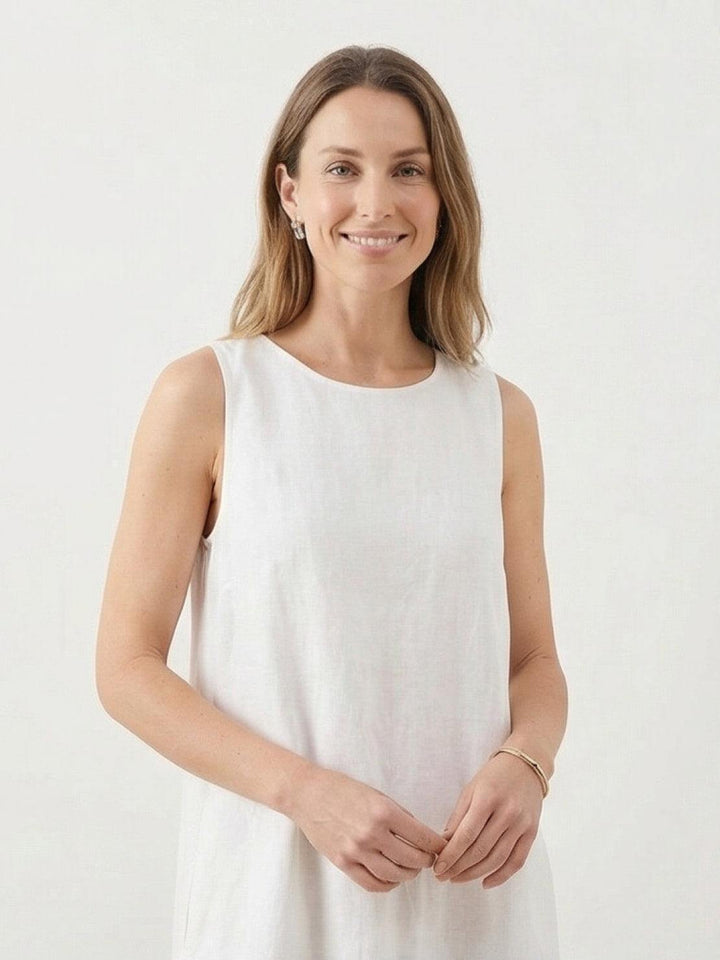 100% Cotton Linen Sleeveless Maxi Dress blackberry black image 9 
