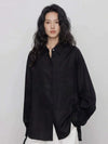 100% Cotton-Linen Classic Oversized Shirt