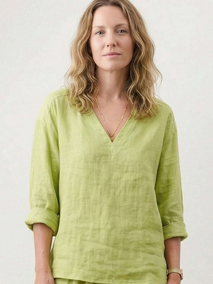 Oversized V-Neck Set lime green image 4 
