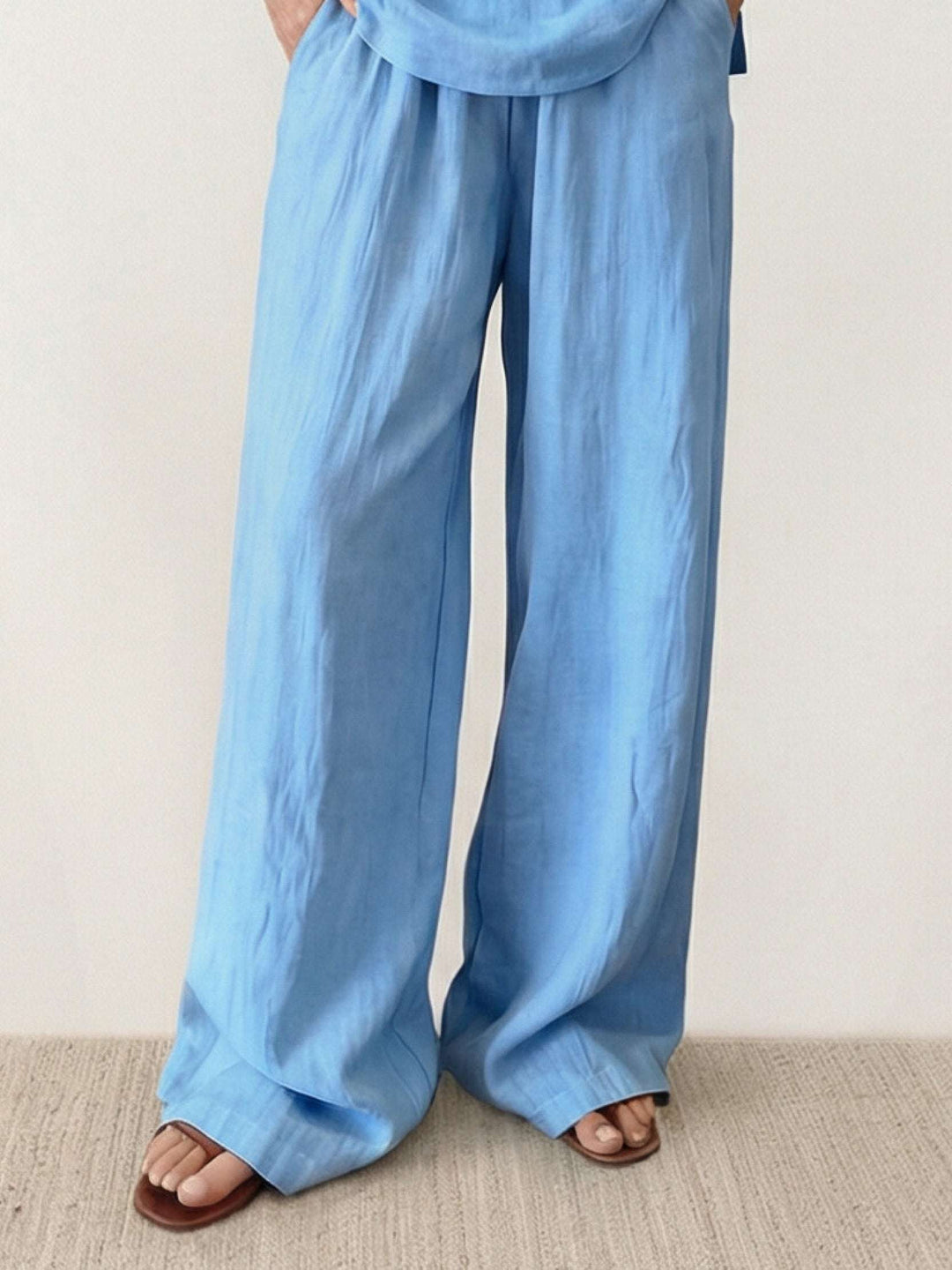 Oversized V-Neck Set sky blue image 5 