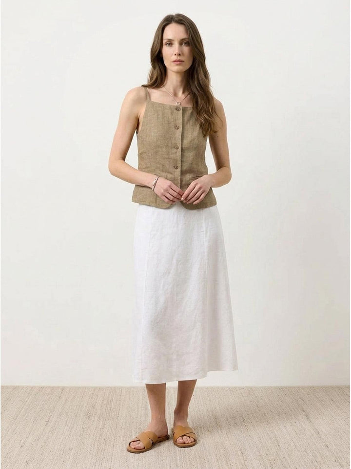 100% Linen Yarn-Dyed Vest dark sand image 4 
