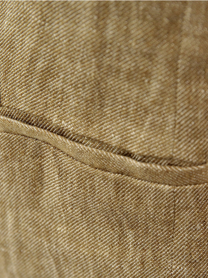 100% Linen Yarn-Dyed Vest dark sand image 6 