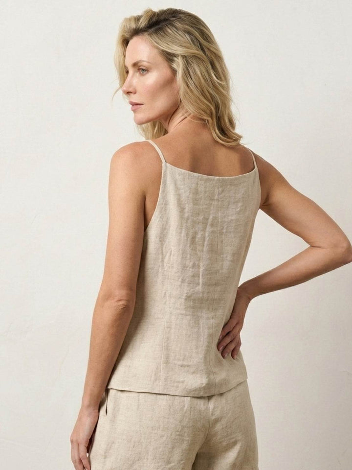 100% Linen Yarn-Dyed Vest beige image 3 