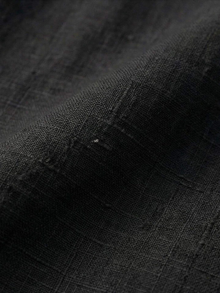 Linen-Bamboo Pleated Wide-Leg Pants black image 5 