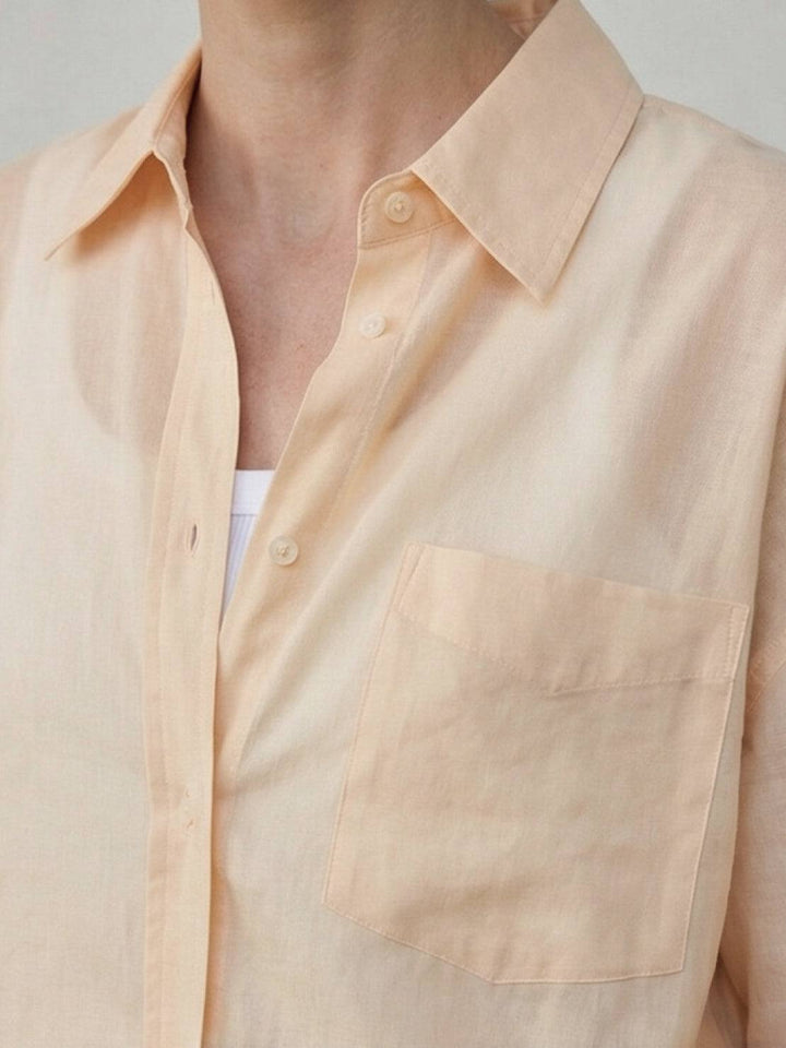 100% Linen Sheer Overshirt yellow image 5 