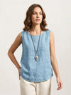 100% Cotton Linen Sleeveless Vest