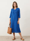 100% Cotton Linen Pintuck Dress