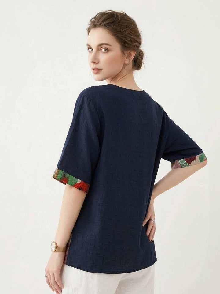 Oversized 100% Cotton Linen Floral Shirt