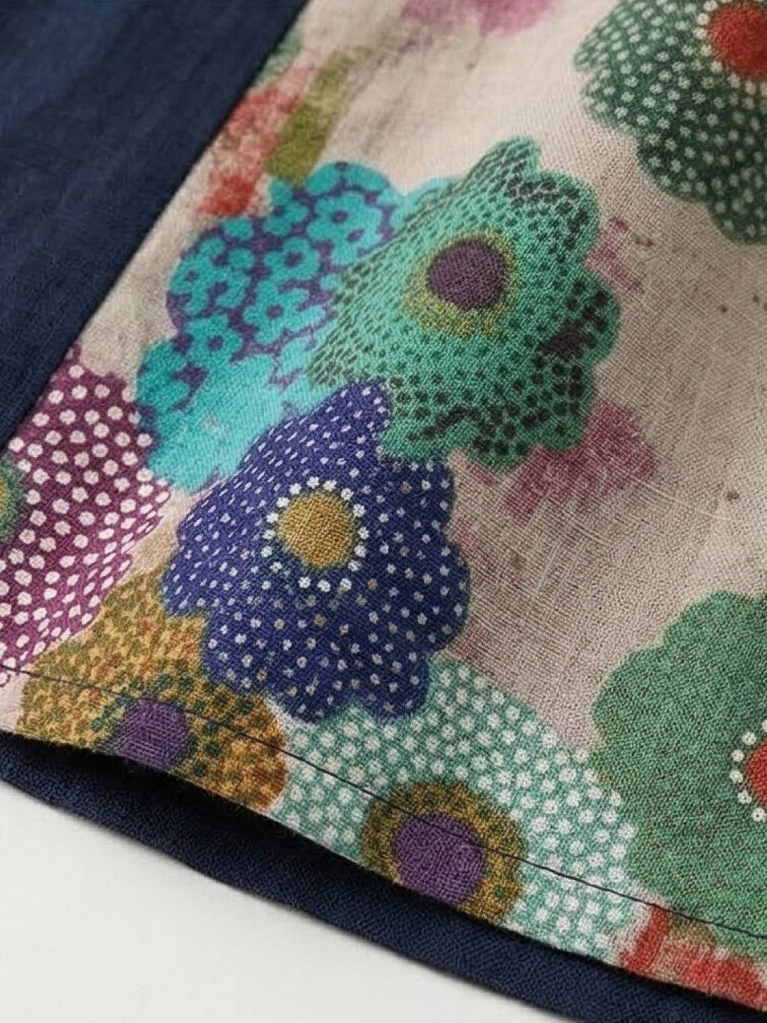 Oversized 100% Cotton Linen Floral Shirt