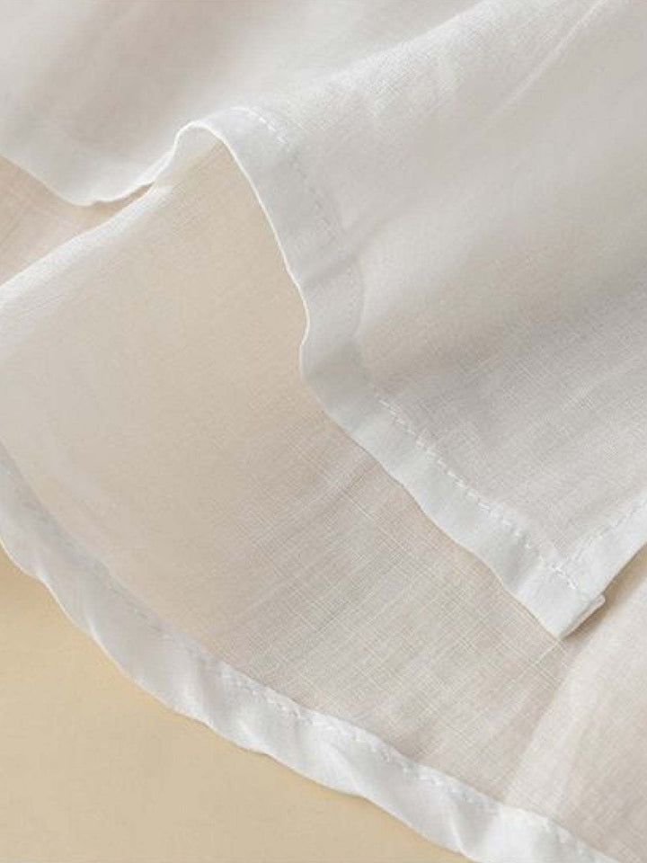 100% Cotton Linen Hand-Embroidered Shirt white image 6 